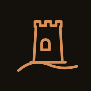 Icono de Atalaya: una torre de vigilancia sobre un cerro, dibujada con una sola línea naranja sobre fondo oscuro